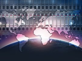 Digital,World,Abstract,Concept.,Global,Datacenter,Background. Illustration of Digital World