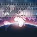 Digital,World,Abstract,Concept.,Global,Datacenter,Background. Illustration of Digital World